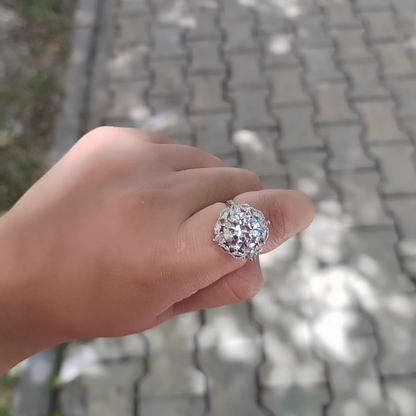 10Ct White Sapphire Round Cut Ring