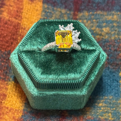 10Ct Yellow Sapphire Baguette Cut  Ring