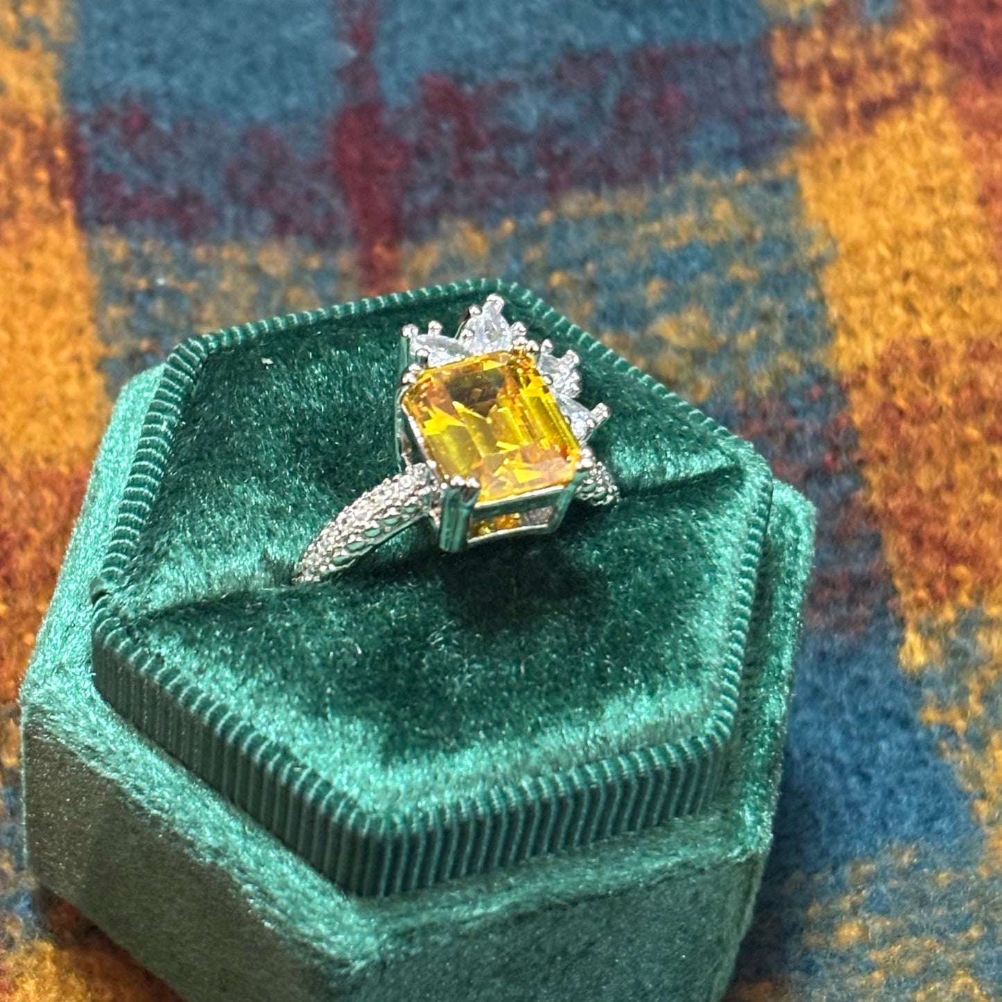 10Ct Yellow Sapphire Baguette Cut  Ring