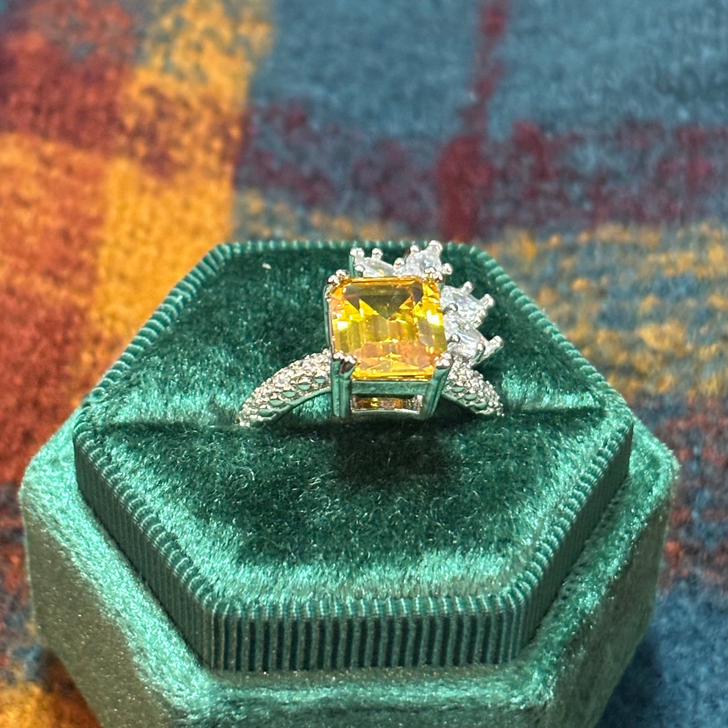 10Ct Yellow Sapphire Baguette Cut  Ring