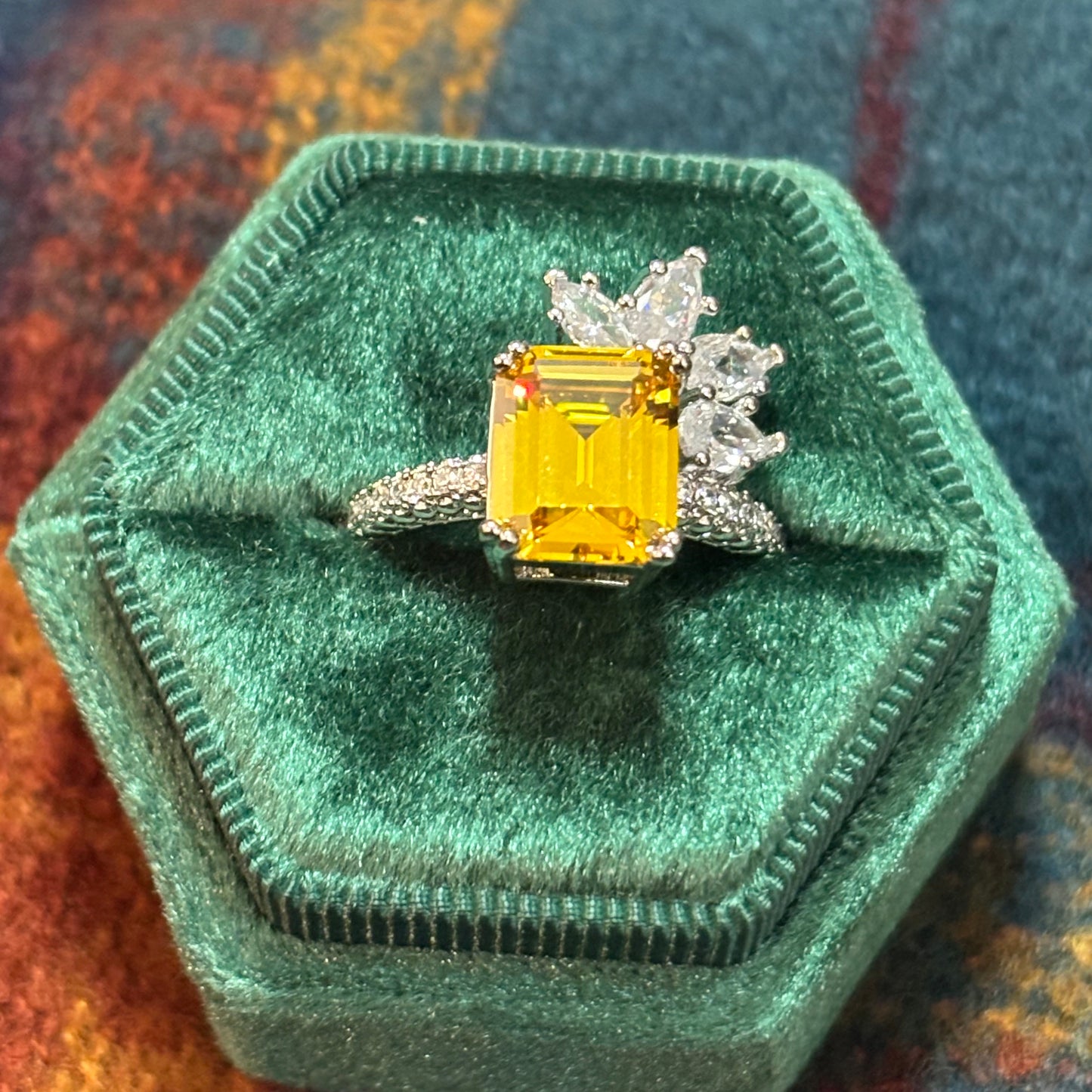 10Ct Yellow Sapphire Baguette Cut  Ring