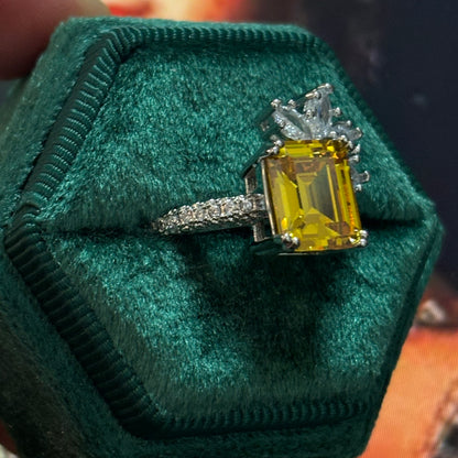 10Ct Yellow Sapphire Baguette Cut  Ring