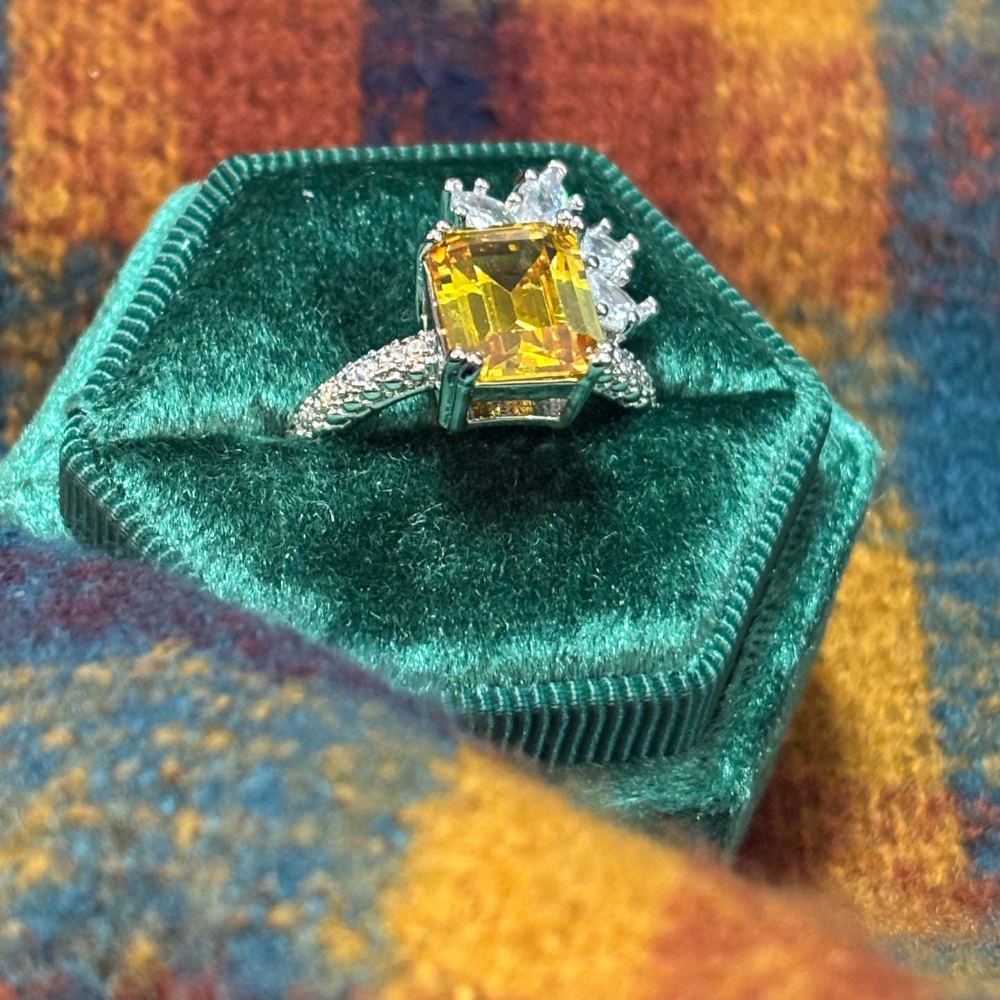 10Ct Yellow Sapphire Baguette Cut  Ring