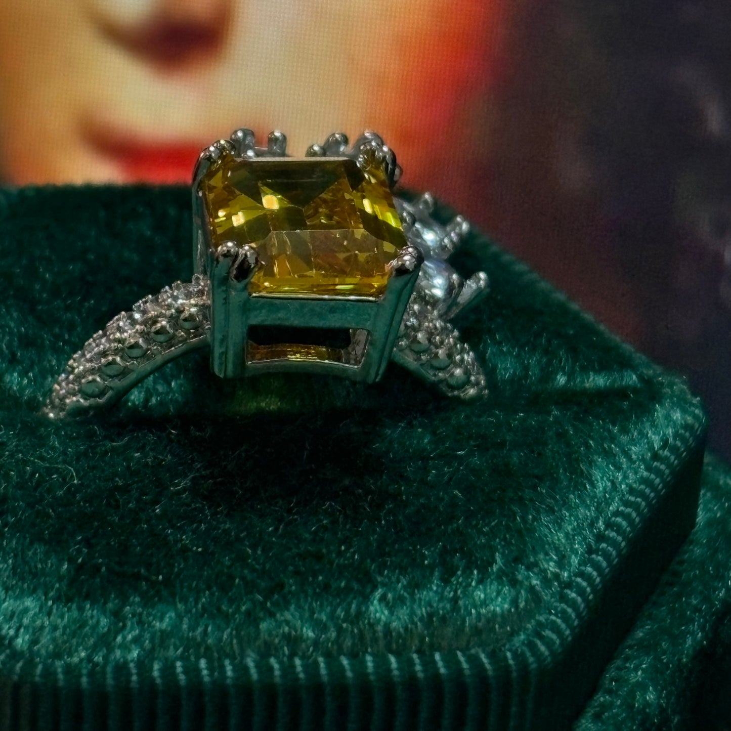 10Ct Yellow Sapphire Baguette Cut  Ring