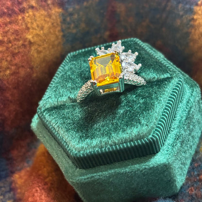 10Ct Yellow Sapphire Baguette Cut  Ring