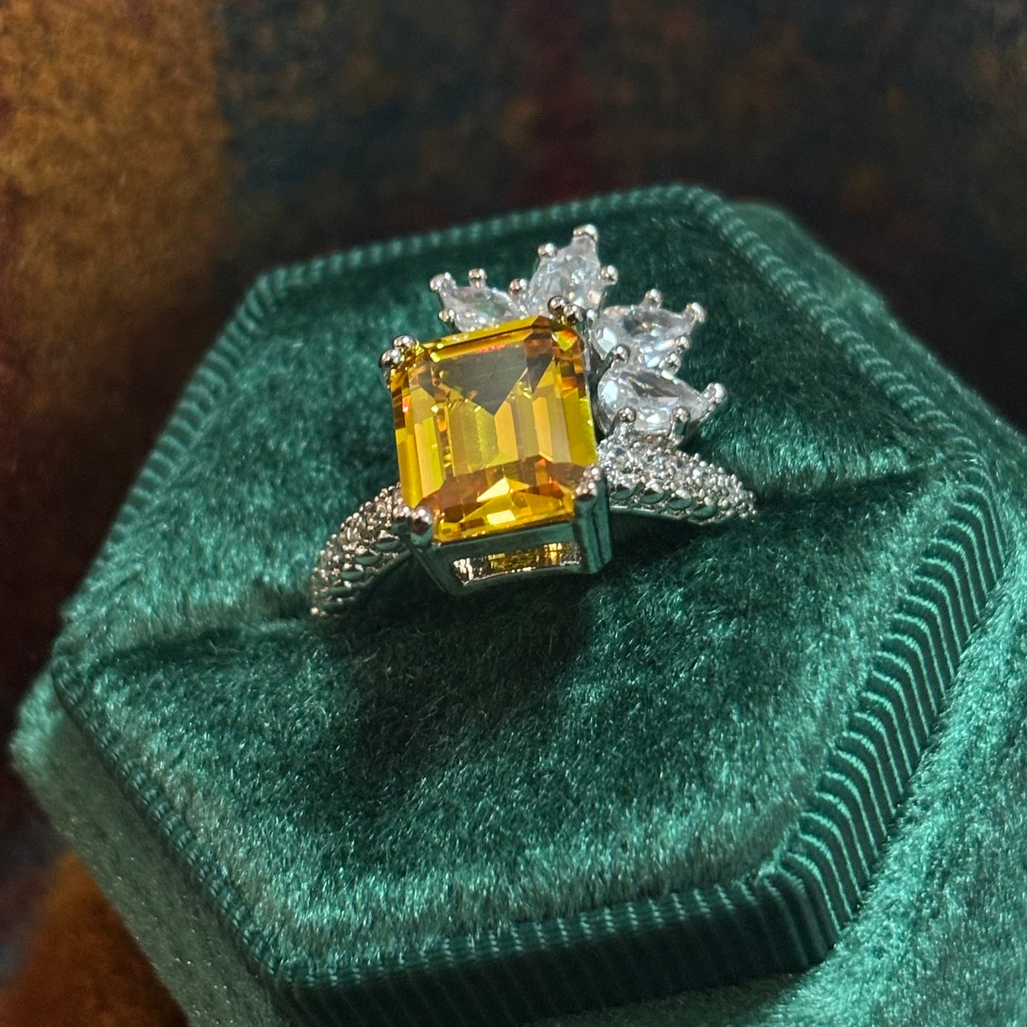 10Ct Yellow Sapphire Baguette Cut  Ring