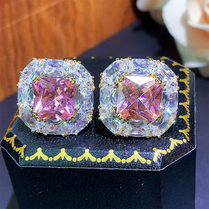 15Ct Asscher Cut Stud Earrings