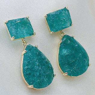 14Ct Pear Cut Drop Earrings