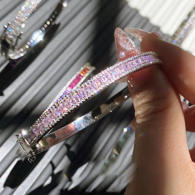 12Ct Pink Sapphire Baguette Cut Bracelet