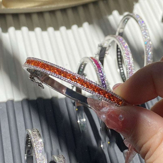 12Ct Champagne Sapphire Baguette Cut Bracelet