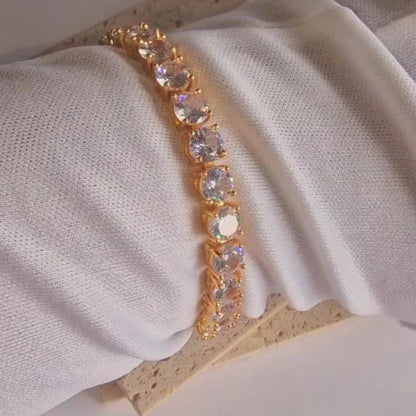 12Ct White Sapphire Round Cut Bracelet