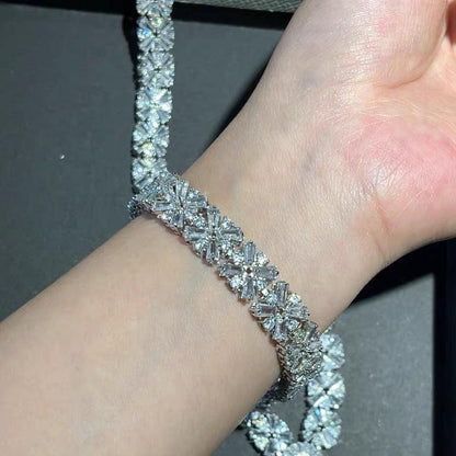 14Ct White Sapphire Baguette Cut Bracelet