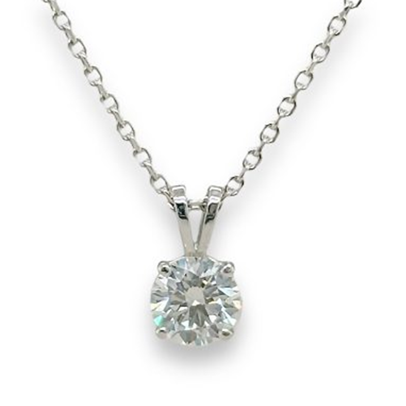 7Ct White Sapphire Round Cut Necklace