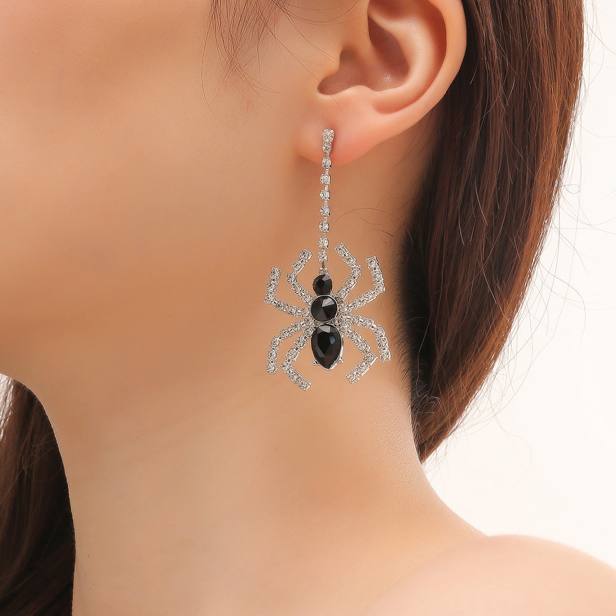 20Ct Black Sapphire Round Cut Drop Earrings