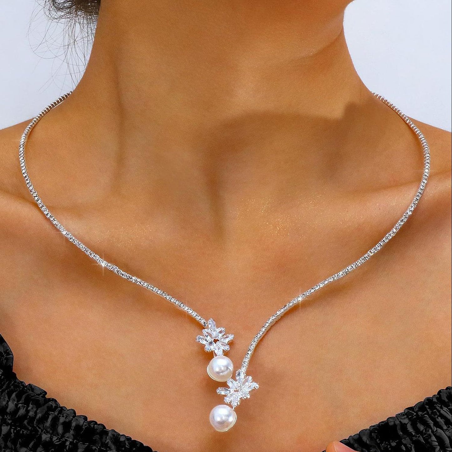 15Ct White Sapphire Marquise Cut Necklace