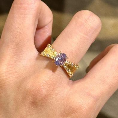 5Ct Purple Sapphire Oval Cut Ring