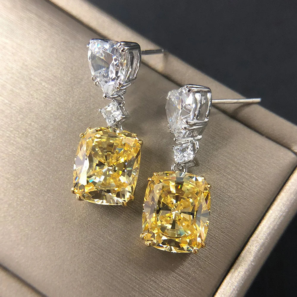 Yellow Sapphire Cushion Cut Jewelry Set