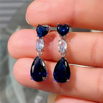 16Ct Pear Cut Drop Earrings