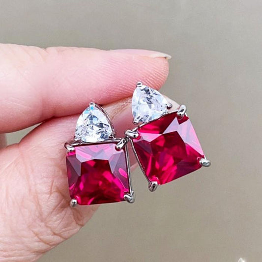 10Ct Asscher Cut Stud Earrings