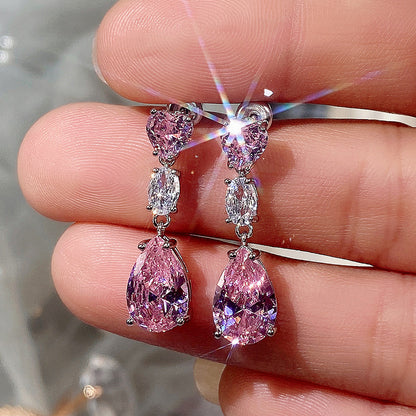 16Ct Pear Cut Drop Earrings