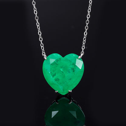 Green Sapphire Heart Cut Jewelry Set