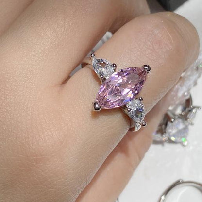 8Ct Pink Sapphire Marquise Cut Ring