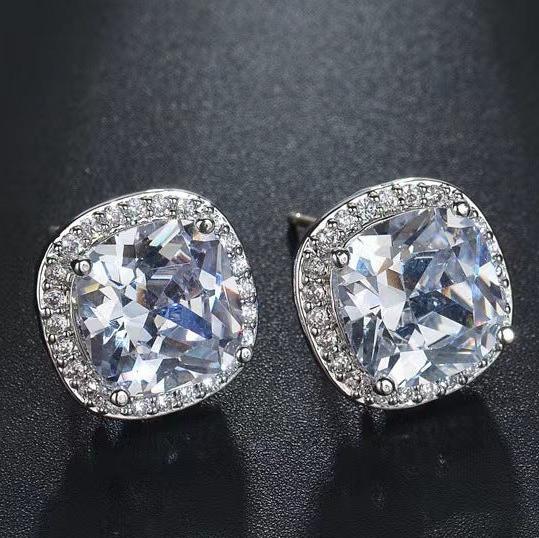 10Ct Cushion Cut Stud Earrings