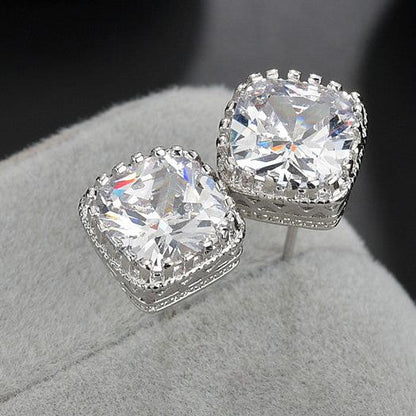 6Ct Asscher Cut Stud Earrings