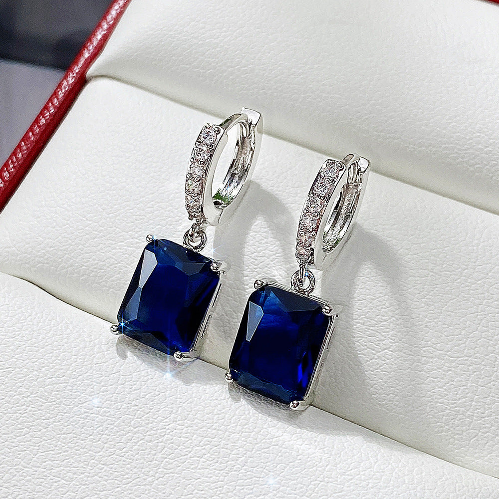 6Ct Baguette Cut Drop Earrings