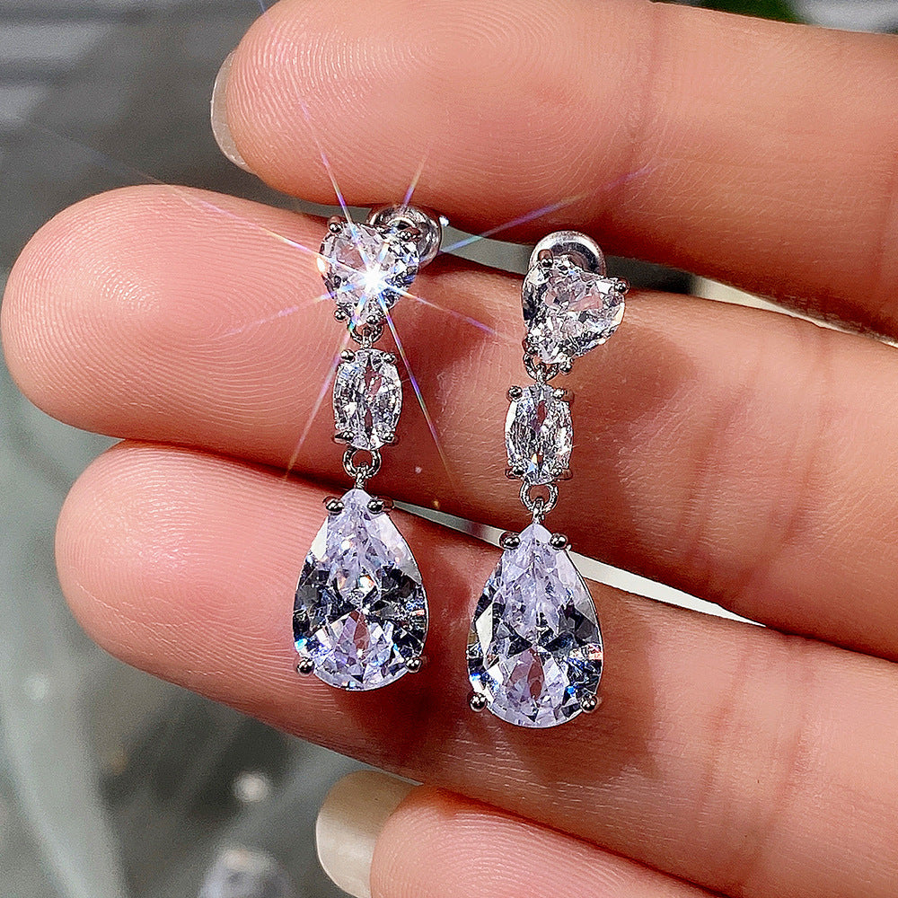 16Ct Pear Cut Drop Earrings