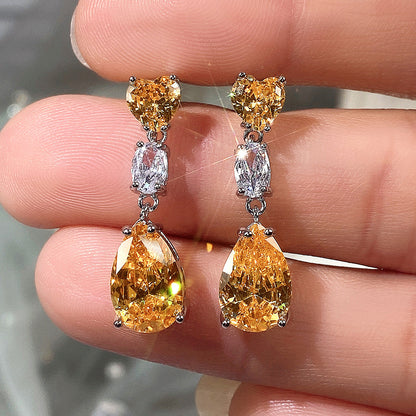 16Ct Pear Cut Drop Earrings