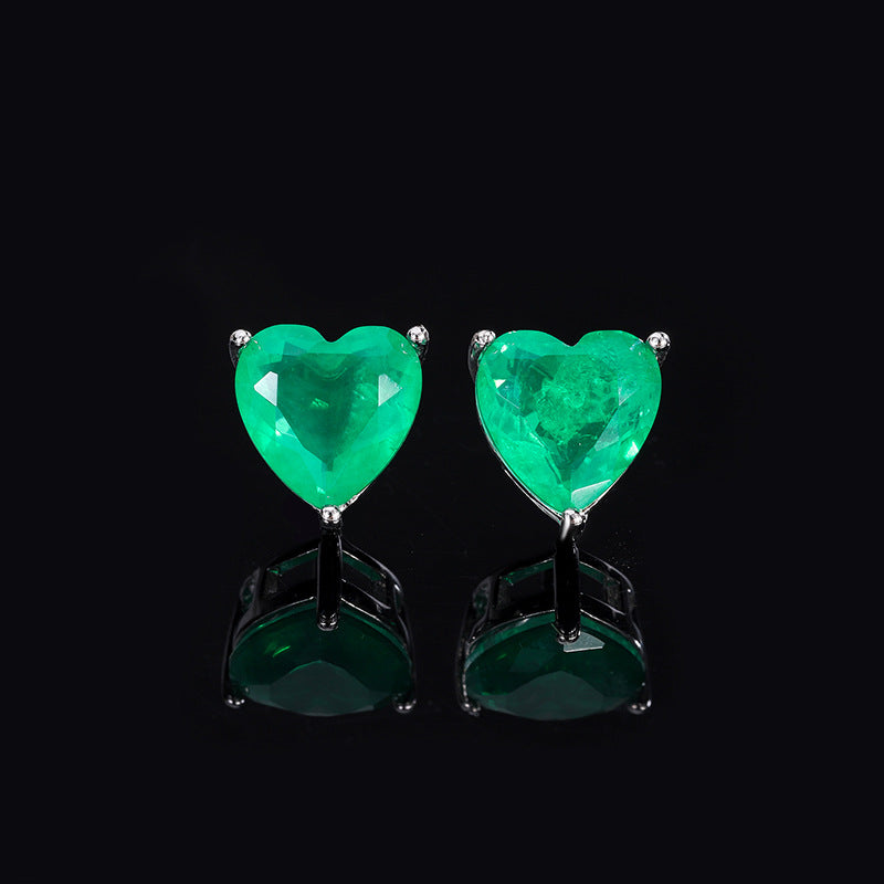 Green Sapphire Heart Cut Jewelry Set