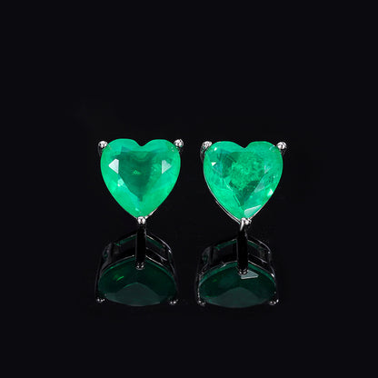 Green Sapphire Heart Cut Jewelry Set