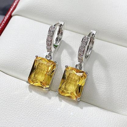 6Ct Baguette Cut Drop Earrings