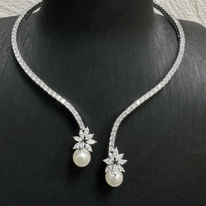 15Ct White Sapphire Marquise Cut Necklace