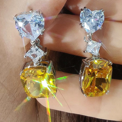 Yellow Sapphire Cushion Cut Jewelry Set