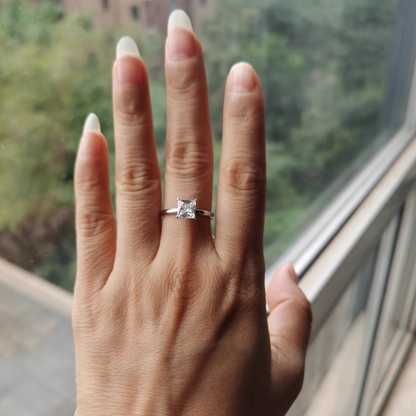 10Ct White Sapphire Asscher Cut Ring