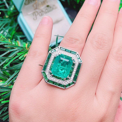 10Ct Green Sapphire Baguette Cut Engagement Rings