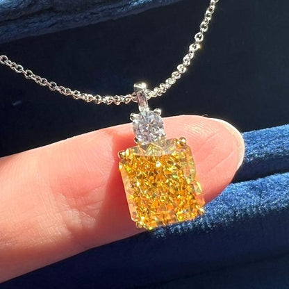 10Ct Yellow Sapphire Baguette Cut  Necklace