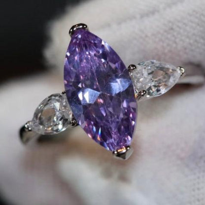 8Ct Purple Sapphire Marquise Cut Ring