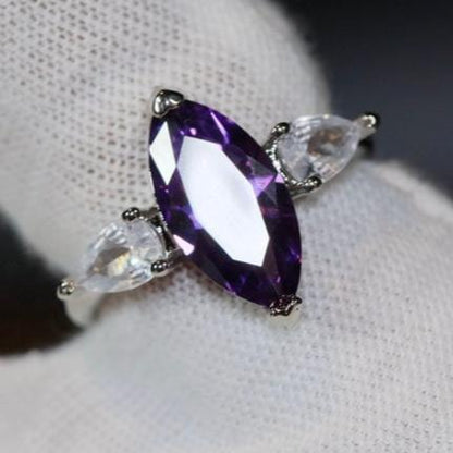 8Ct Purple Sapphire Marquise Cut Ring