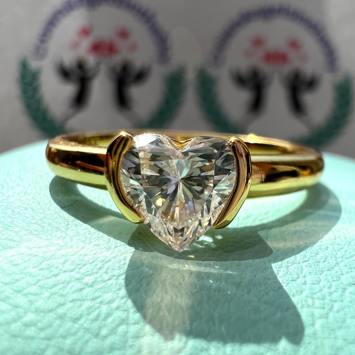 6Ct White Sapphire Heart Cut Engaement Ring