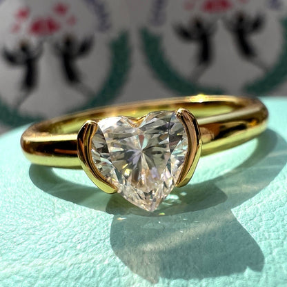 6Ct White Sapphire Heart Cut Engaement Ring