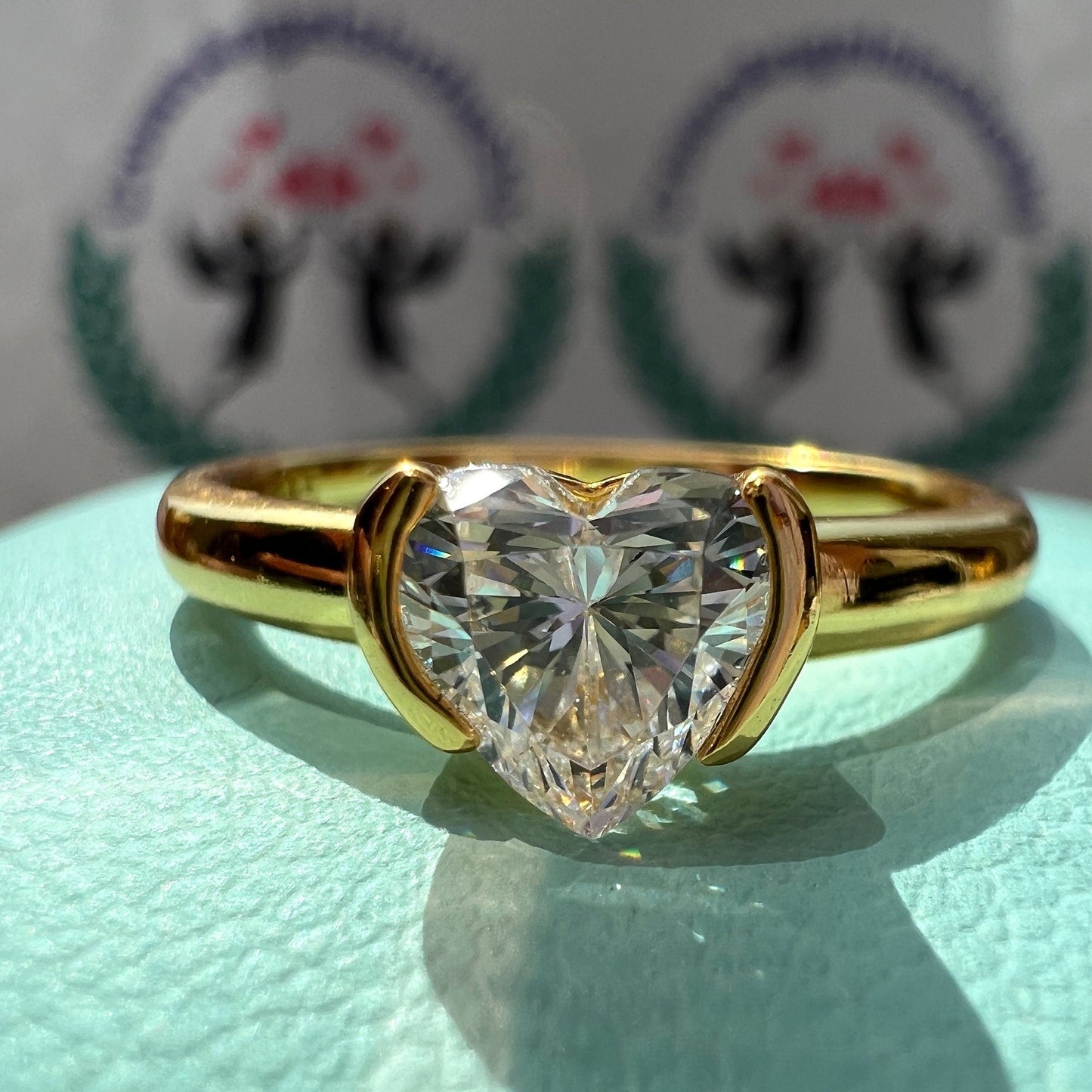 6Ct White Sapphire Heart Cut Engaement Ring