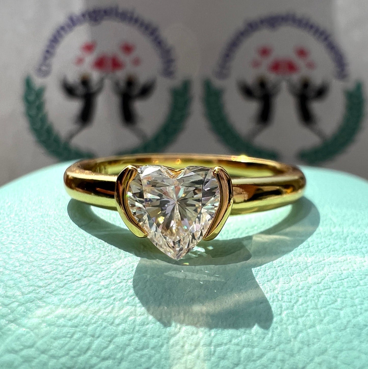 6Ct White Sapphire Heart Cut Engaement Ring