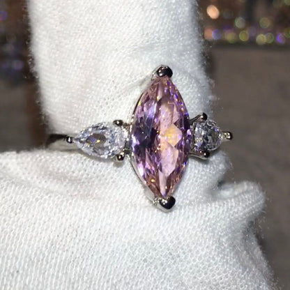 8Ct Pink Sapphire Marquise Cut Ring