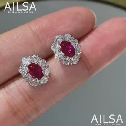 8Ct Pink Sapphire Oval Cut Stud Earrings