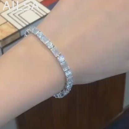 15Ct White Sapphire Baguette Cut Bracelet