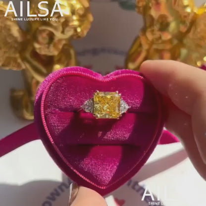 10Ct Yellow Sapphire Asscher Cut Ring