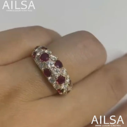 6Ct Pink Sapphire Round Cut Engaement Ring